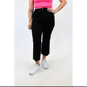 Judy Blue Crop Wide Leg Tummy Control Jeans, black, size 15